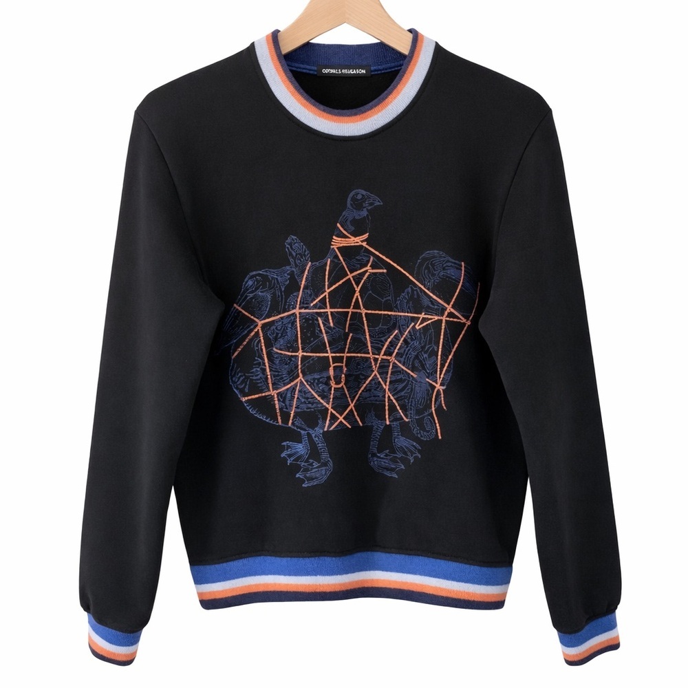 Ostwald Helgason Graphic Sweatshirt Black Bird Print Size US 4 / Small